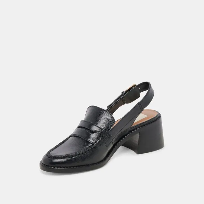 Dolce Vita Hardi Heels Midnight Crinkle Patent Women Flats and Loafers