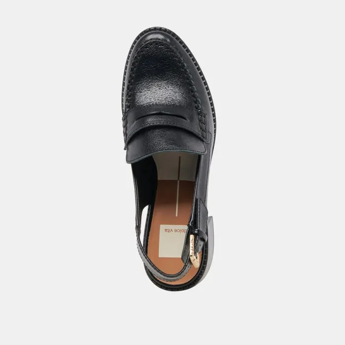 Dolce Vita Hardi Heels Midnight Crinkle Patent Women Flats and Loafers