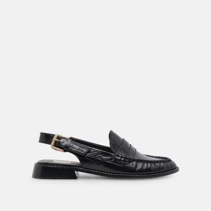 Dolce Vita Hardi Loafers Midnight Crinkle Patent Women Flats and Loafers
