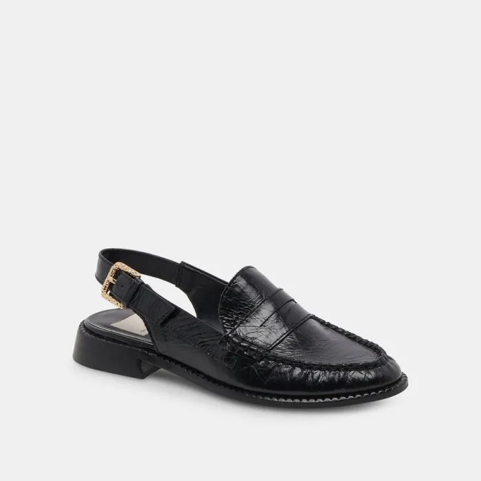 Dolce Vita Hardi Loafers Midnight Crinkle Patent Women Flats and Loafers