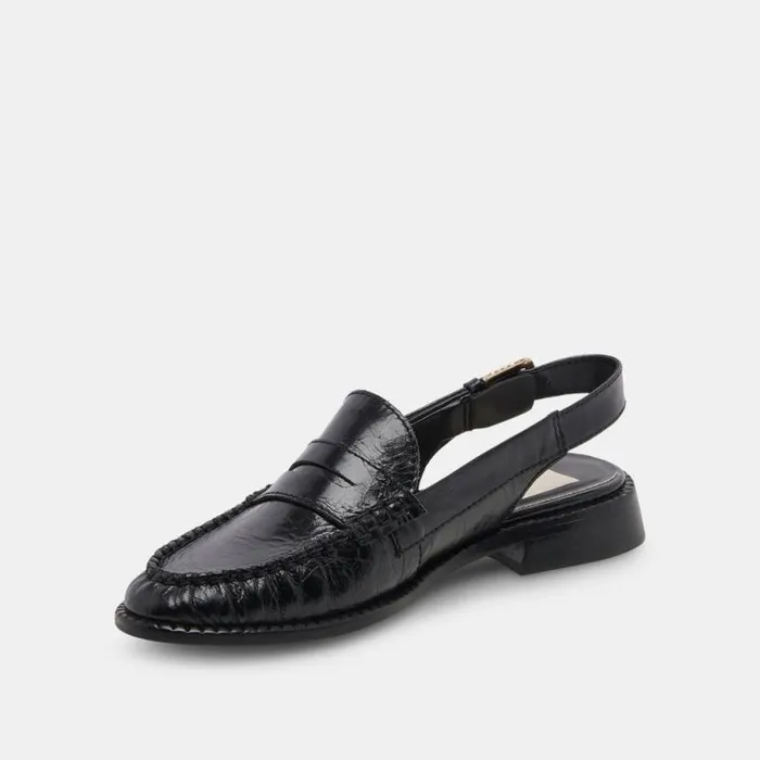 Dolce Vita Hardi Loafers Midnight Crinkle Patent Women Flats and Loafers