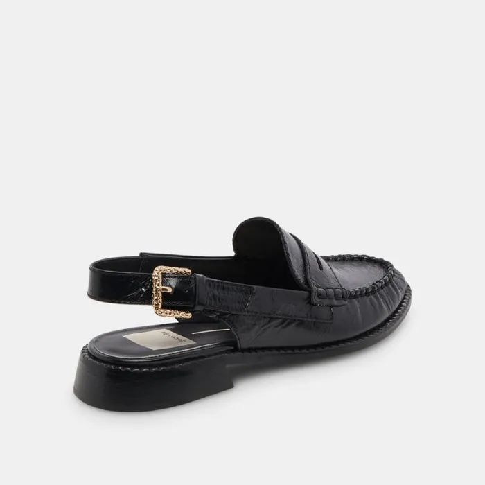 Dolce Vita Hardi Loafers Midnight Crinkle Patent Women Flats and Loafers
