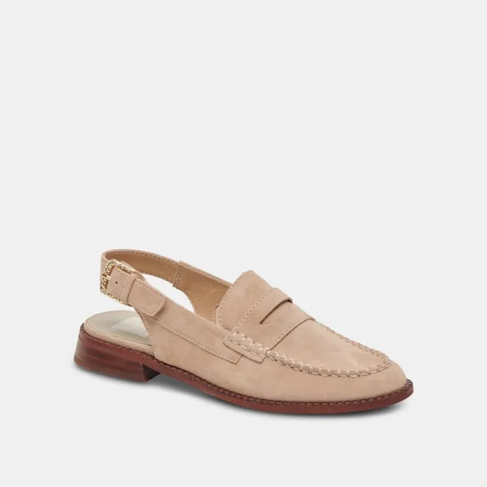 Dolce Vita Hardi Wide Loafers Camel Suede Women Flats and Loafers