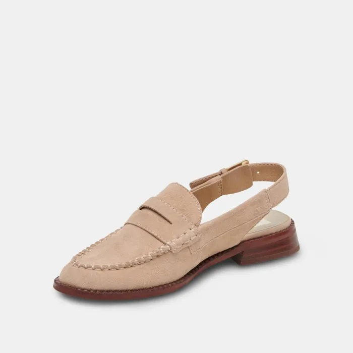 Dolce Vita Hardi Wide Loafers Camel Suede Women Flats and Loafers