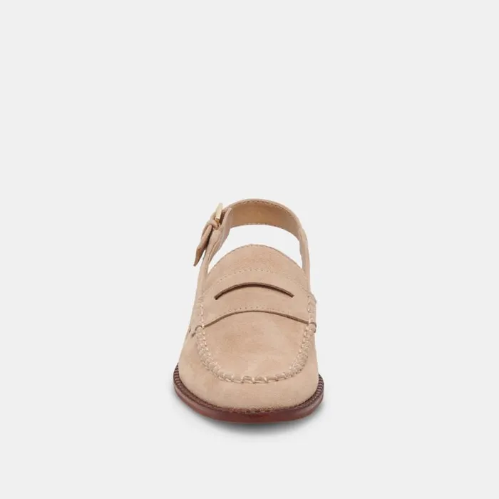 Dolce Vita Hardi Wide Loafers Camel Suede Women Flats and Loafers