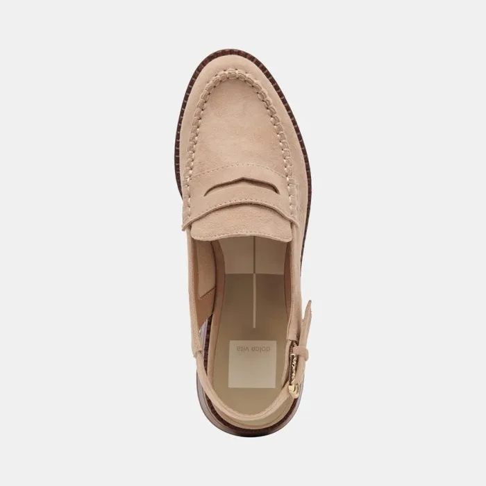 Dolce Vita Hardi Wide Loafers Camel Suede Women Flats and Loafers