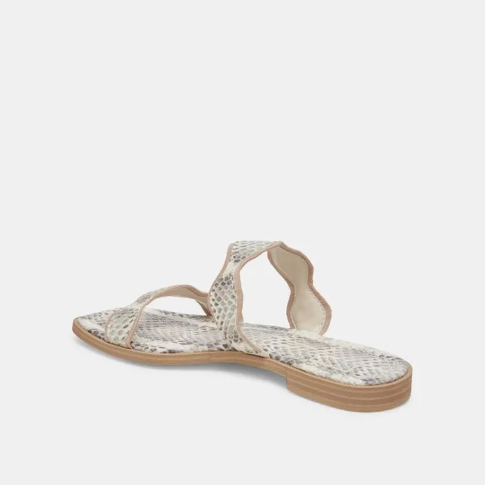 Dolce Vita Ilva Sandals Grey White Embossed Leather Women Sandals