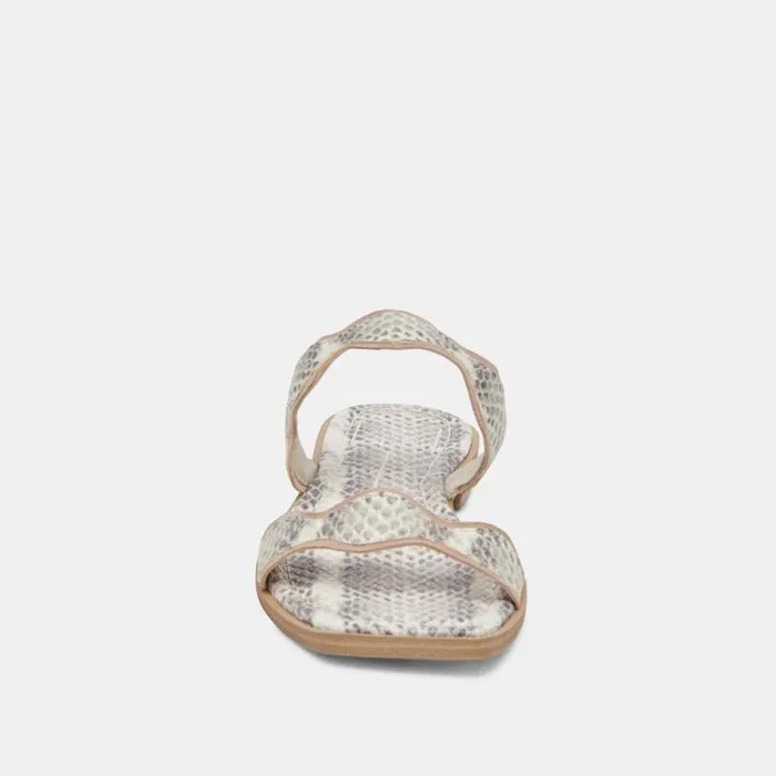 Dolce Vita Ilva Sandals Grey White Embossed Leather Women Sandals