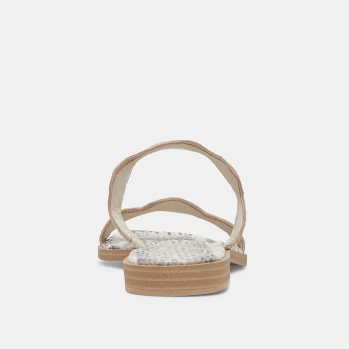 Dolce Vita Ilva Sandals Grey White Embossed Leather Women Sandals