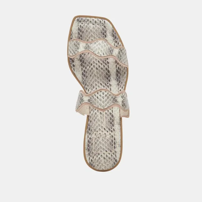 Dolce Vita Ilva Sandals Grey White Embossed Leather Women Sandals