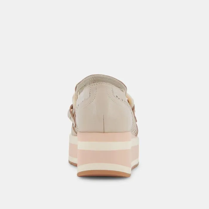 Dolce Vita Jhenee Perforated Sneakers Sand Nubuck Women Flats and Loafers