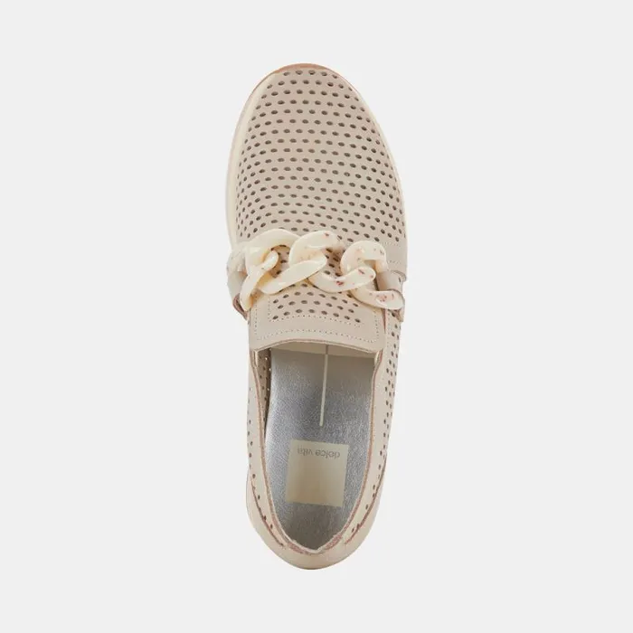 Dolce Vita Jhenee Perforated Sneakers Sand Nubuck Women Flats and Loafers