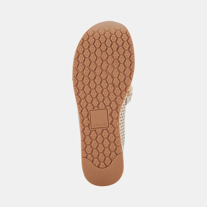 Dolce Vita Jhenee Perforated Sneakers Sand Nubuck Women Flats and Loafers