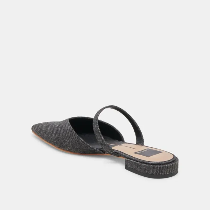 Dolce Vita Kanika Flats Carbon Denim Women Mules and Clogs