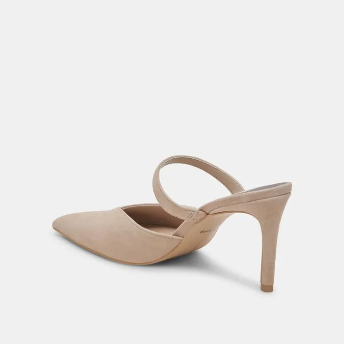 Dolce Vita Kanika Heels Taupe Suede Women Mules and Clogs