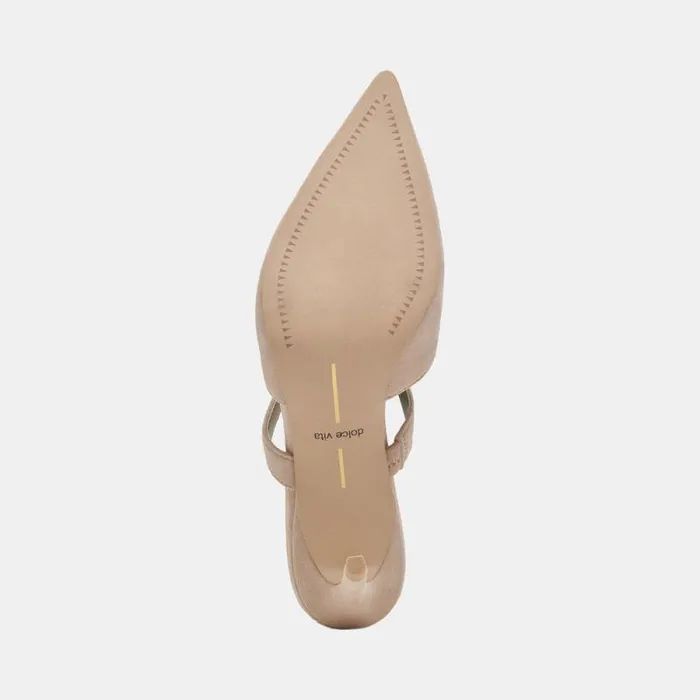 Dolce Vita Kanika Heels Taupe Suede Women Mules and Clogs