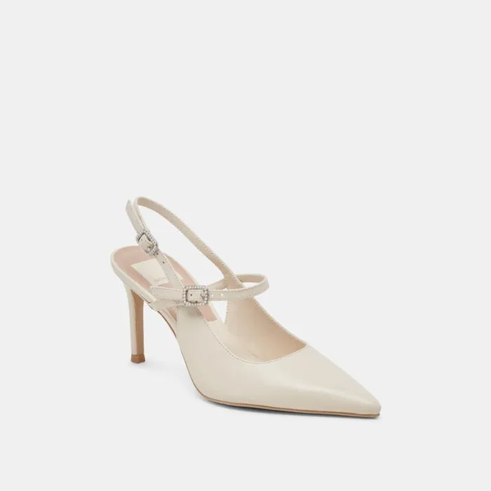 Dolce Vita Kellen Heels Ivory Leather Women Heels
