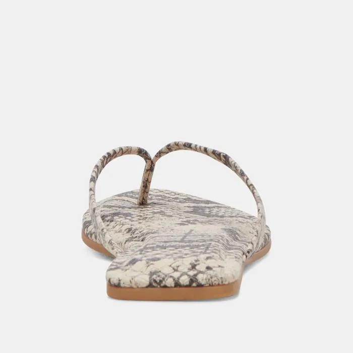 Dolce Vita Layney Sandals Black White Embossed Snake Women Sandals
