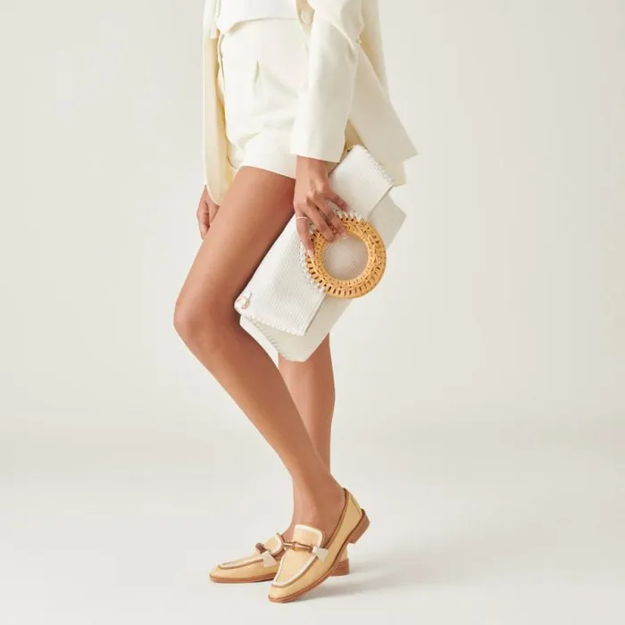 Dolce Vita Lilah Clutch White Embossed Stella Women Handbags