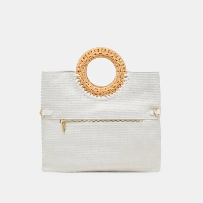 Dolce Vita Lilah Clutch White Embossed Stella Women Handbags