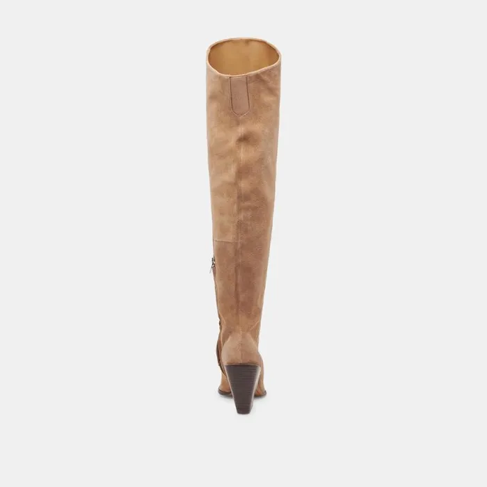 Dolce Vita Lupin Wide Calf Boots Mushroom Suede Women Boots and Booties