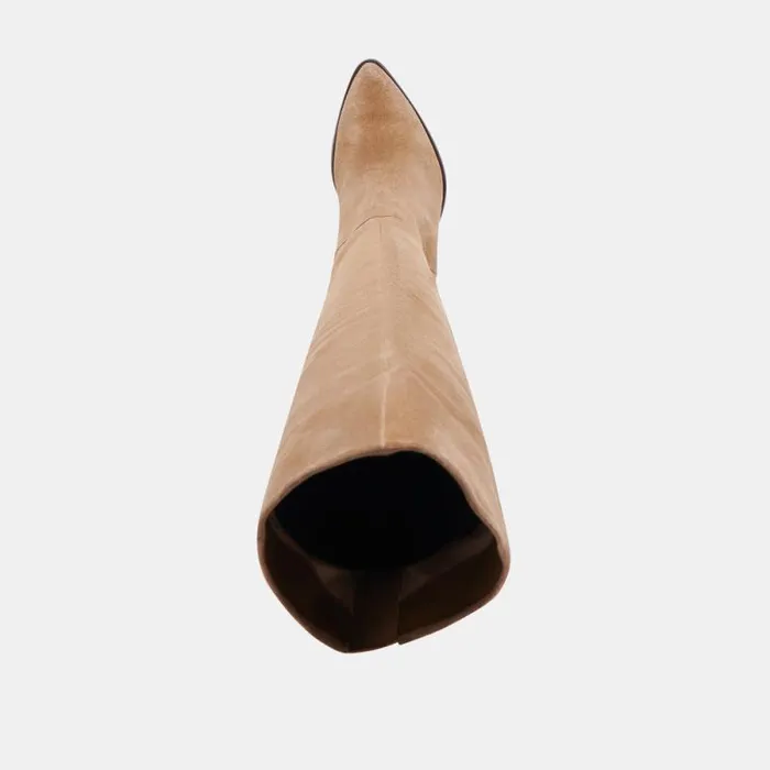 Dolce Vita Lupin Wide Calf Boots Mushroom Suede Women Boots and Booties