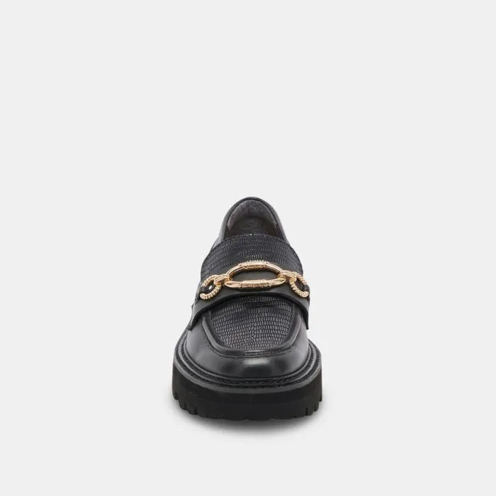 Dolce Vita Mambo Loafers Black Multi Leather Women Flats and Loafers