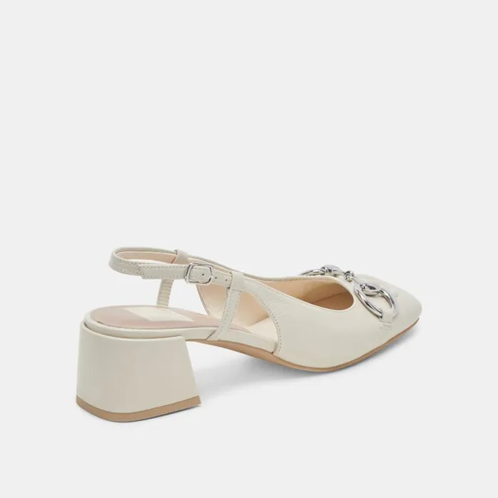 Dolce Vita Melli Heels Ivory Crinkle Patent Women Heels
