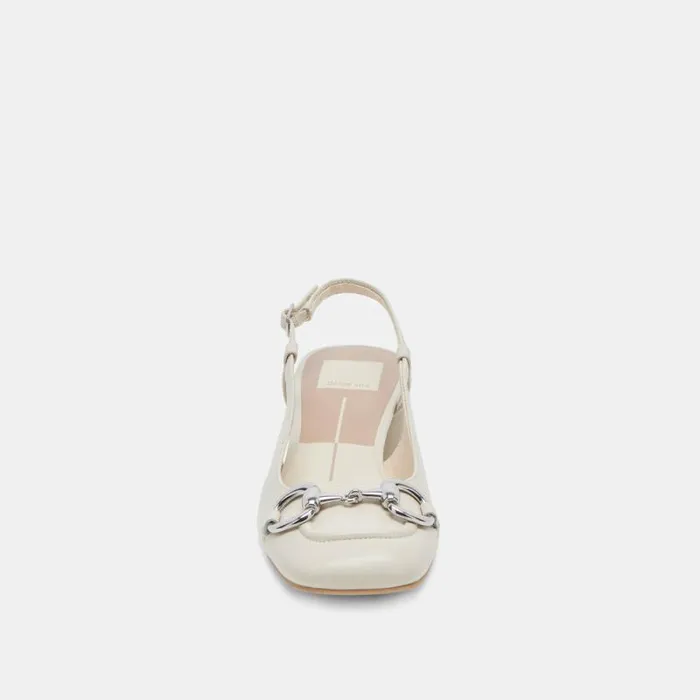 Dolce Vita Melli Heels Ivory Crinkle Patent Women Heels