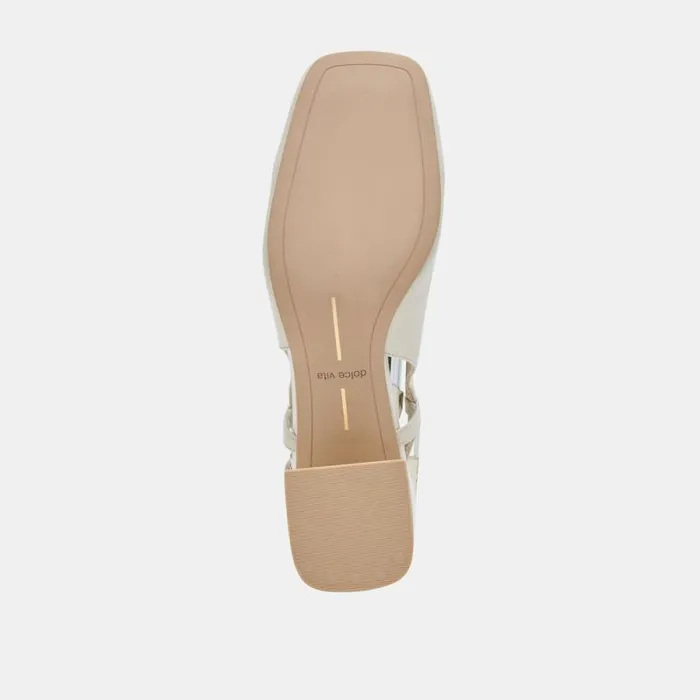 Dolce Vita Melli Heels Ivory Crinkle Patent Women Heels