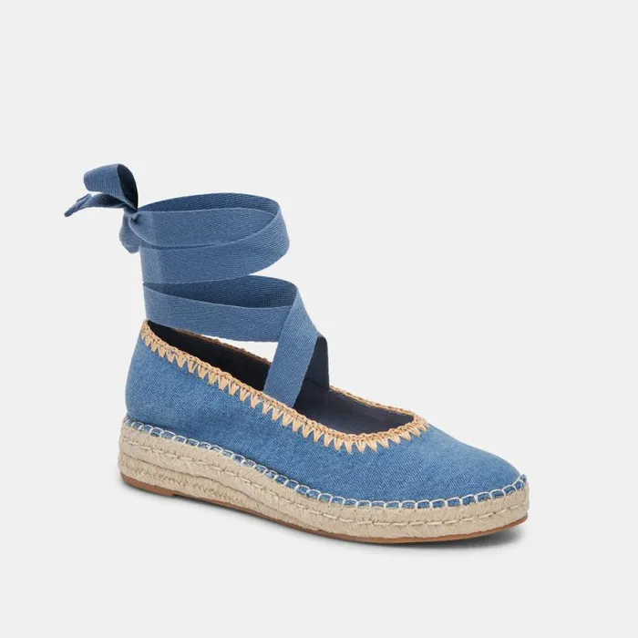 Dolce Vita Morgan Flats Blue Denim Women Flats and Loafers