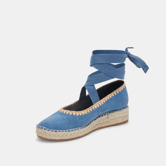Dolce Vita Morgan Flats Blue Denim Women Flats and Loafers