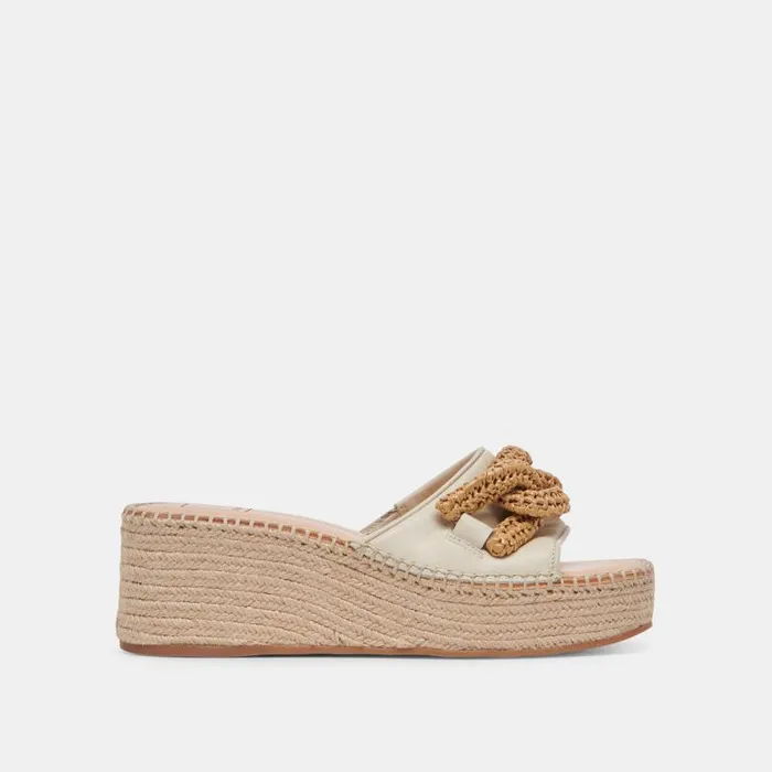 Dolce Vita Narnia Sandals Ivory Leather Women Wedges