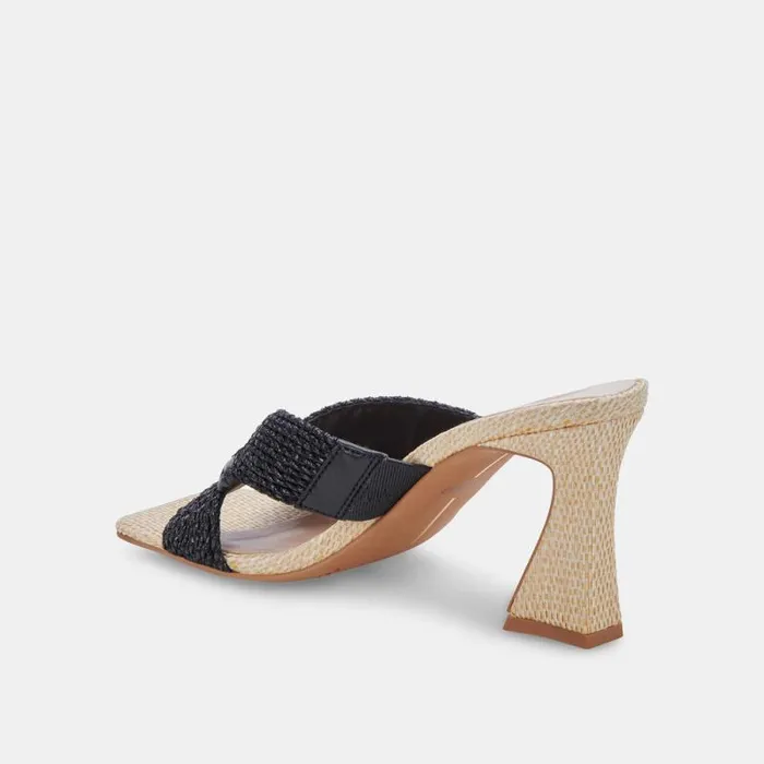 Dolce Vita Nitro Heels Black Raffia Women Heels