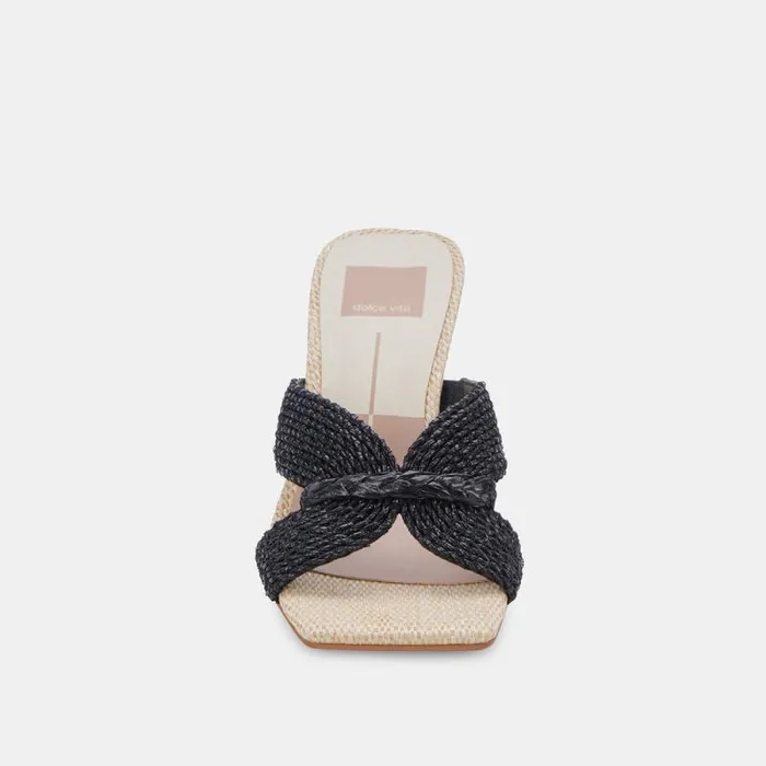 Dolce Vita Nitro Heels Black Raffia Women Heels