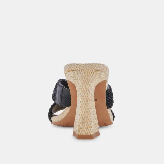 Dolce Vita Nitro Heels Black Raffia Women Heels