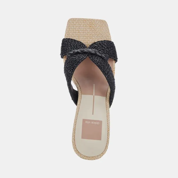 Dolce Vita Nitro Heels Black Raffia Women Heels