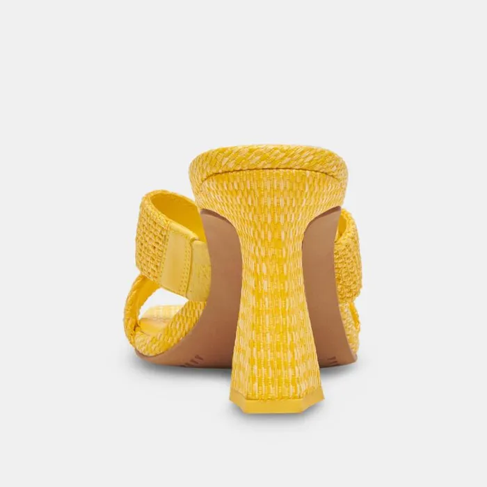 Dolce Vita Nitro Heels Yellow Raffia Women Heels