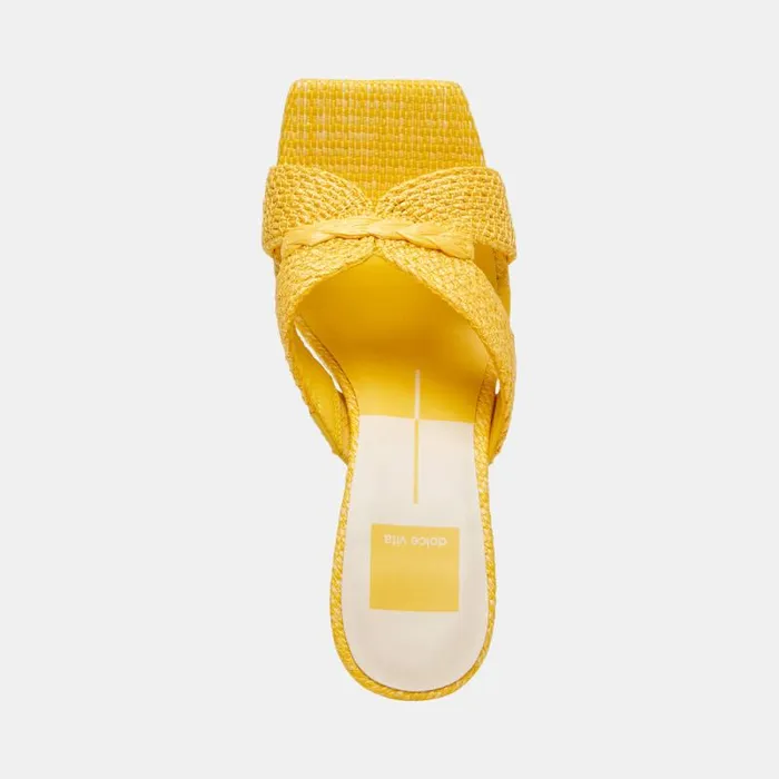 Dolce Vita Nitro Heels Yellow Raffia Women Heels