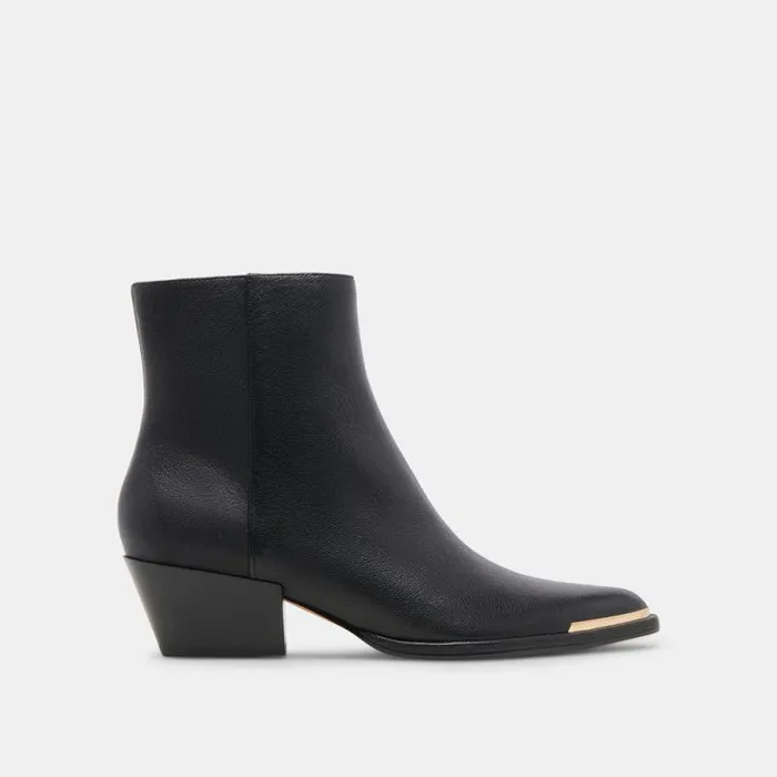 Dolce Vita Nonah Booties Black Leather Women Boots and Booties