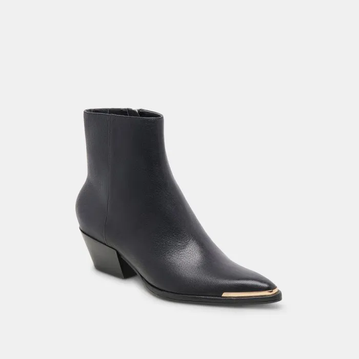 Dolce Vita Nonah Booties Black Leather Women Boots and Booties