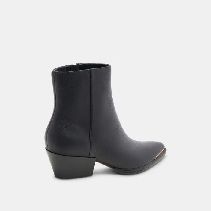 Dolce Vita Nonah Booties Black Leather Women Boots and Booties