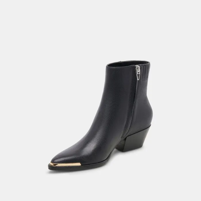 Dolce Vita Nonah Booties Black Leather Women Boots and Booties