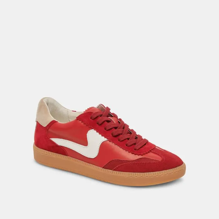 Dolce Vita Notice Wide Sneakers Crimson Suede Women Sneakers