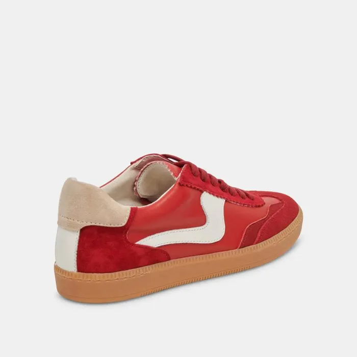 Dolce Vita Notice Wide Sneakers Crimson Suede Women Sneakers