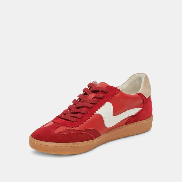 Dolce Vita Notice Wide Sneakers Crimson Suede Women Sneakers