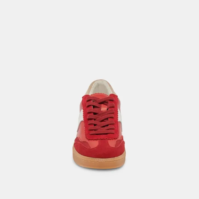 Dolce Vita Notice Wide Sneakers Crimson Suede Women Sneakers