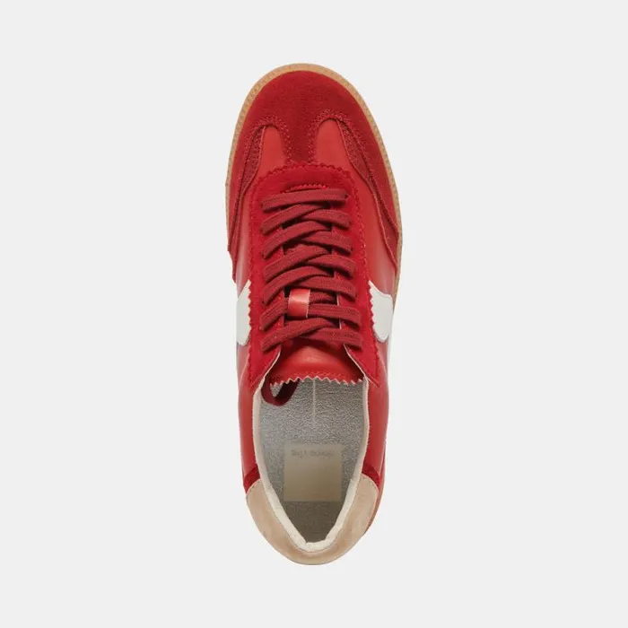 Dolce Vita Notice Wide Sneakers Crimson Suede Women Sneakers