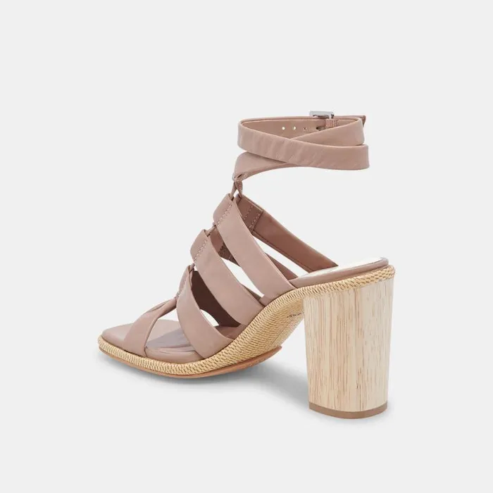 Dolce Vita Olema Heels Cafe Leather Women Sandals