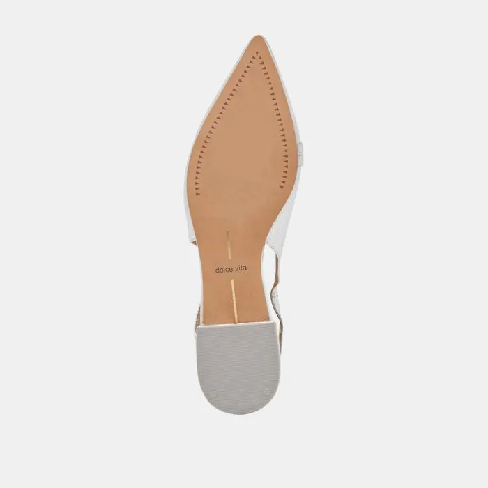 Dolce Vita Pamla Flats Silver Crinkle Patent Women Flats and Loafers